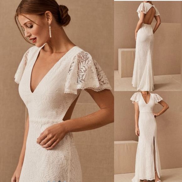 Fame and Partners Lace Open Back Dress Wedding Chelsey - Picture 1 of 14